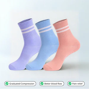 🧦 3-Pair 3D Compression Color Socks